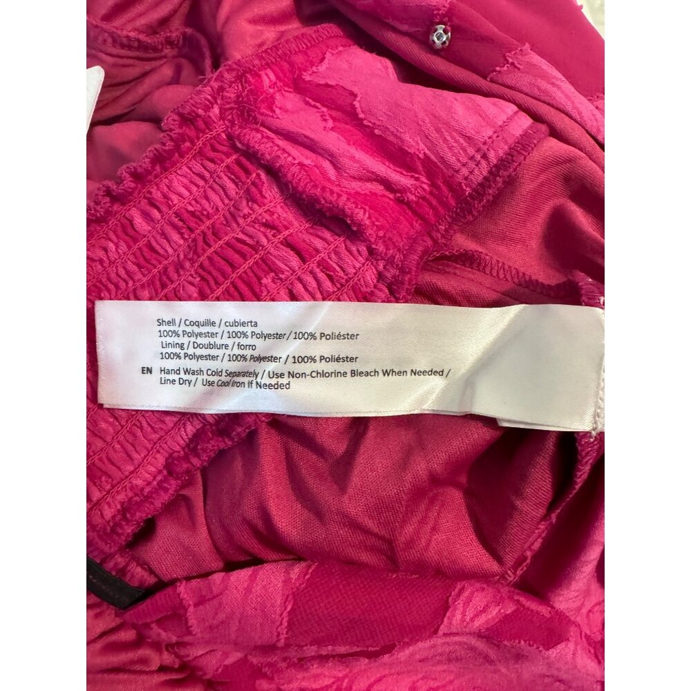 NWT Band Of The Free Large Fuchsia Pink Textured Long Sleeve Mini Dress - Picture 14 of 16